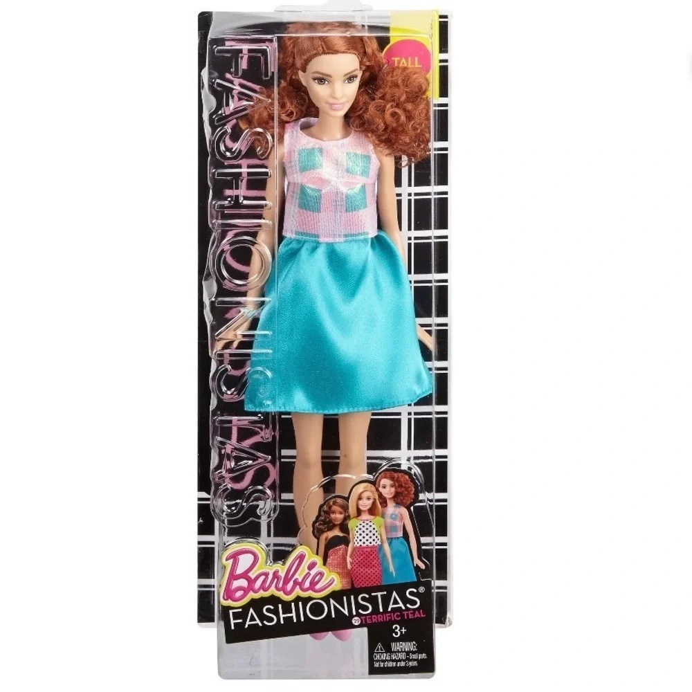Barbie Fashionistas Doll Terrific Teal, Tall Body, Redhead